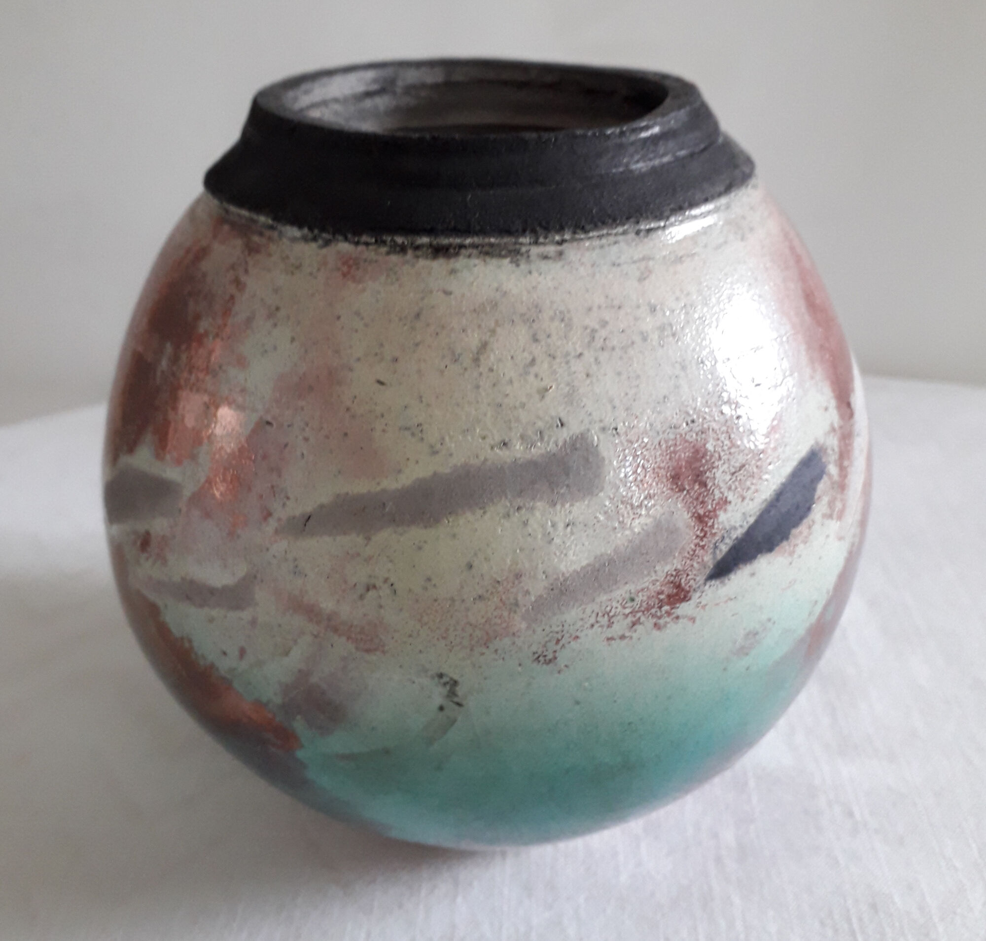 Raku vase 13x13 cm