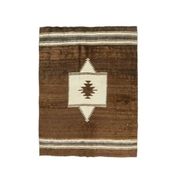 Vintage Turkish Hand-Knotted Wool Cotton Brown Kilim Area Rug 148x198