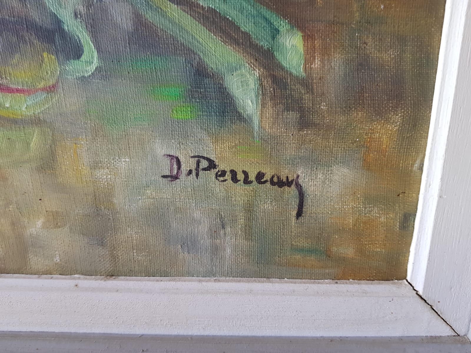 Old oil painting on canvas D. Perreau