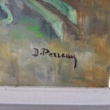 Ancien tableau huile Sur Toile D. Perreau