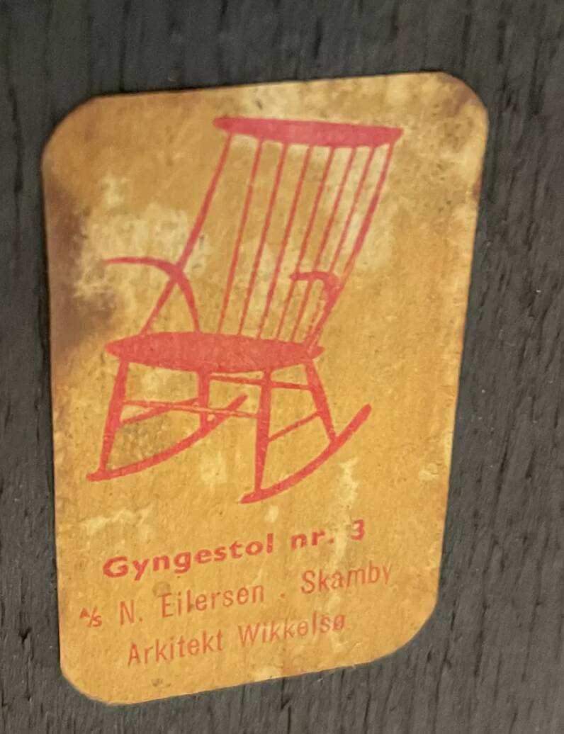 Fauteuil à bascule vintage Illum Wikkelso design danois