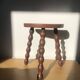 Turned wooden tripod stool