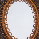 Italian design rattan mirror