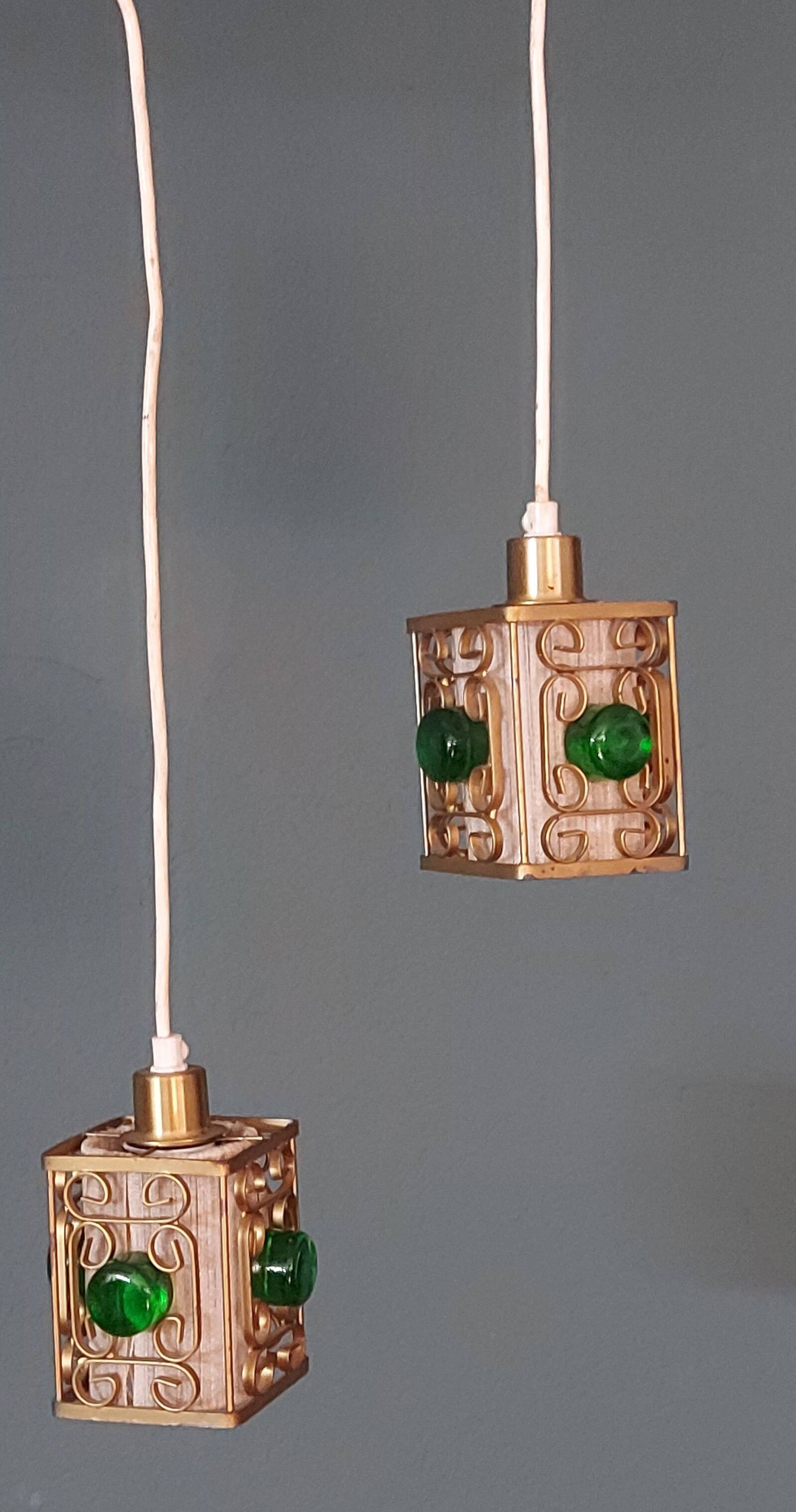 Plafonniers, Danemark années 1960, laiton, 2 pièces