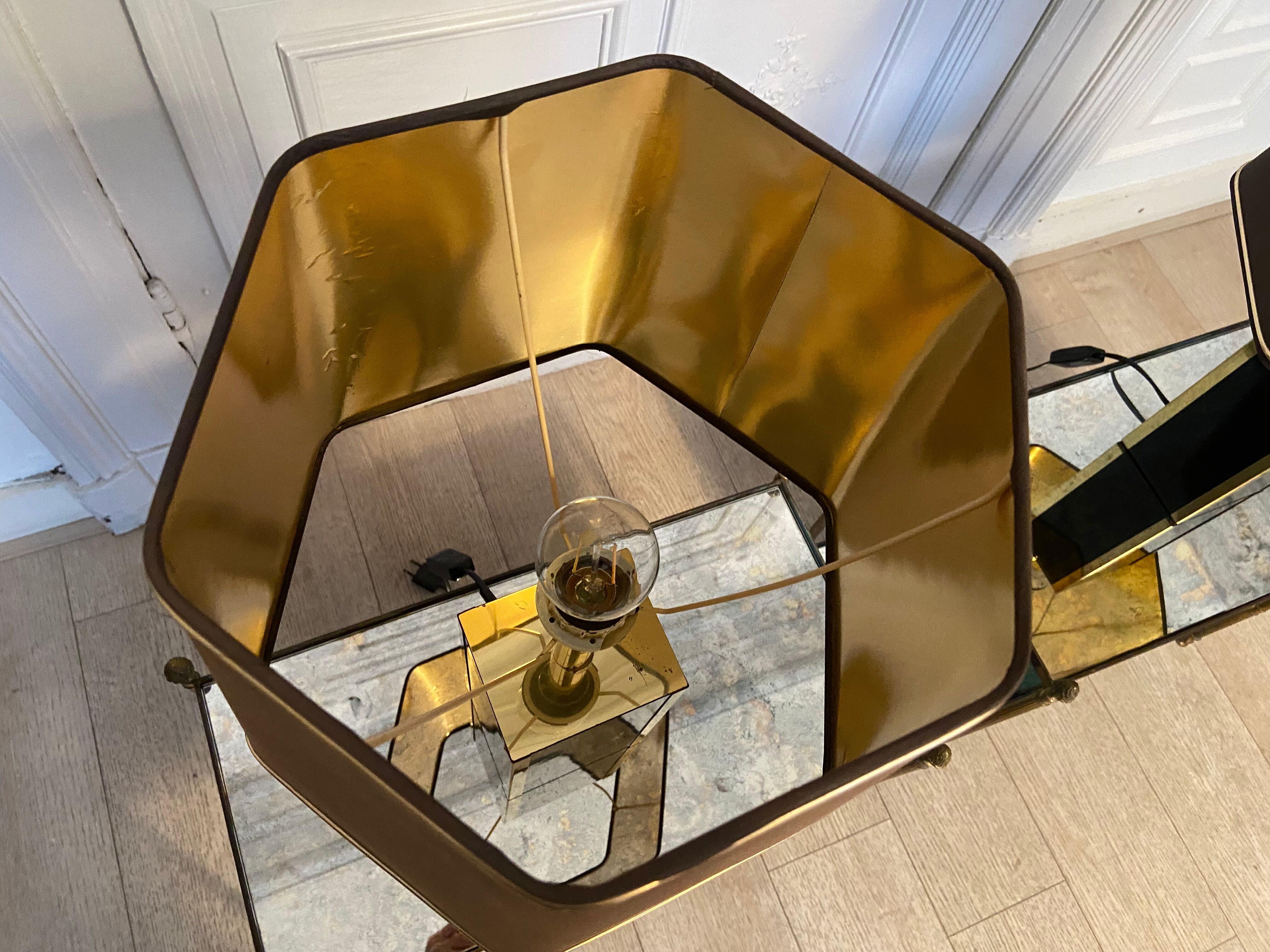 Pair of black and gold lacquered lamps, 1980s