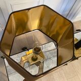 Pair of black and gold lacquered lamps, 1980s