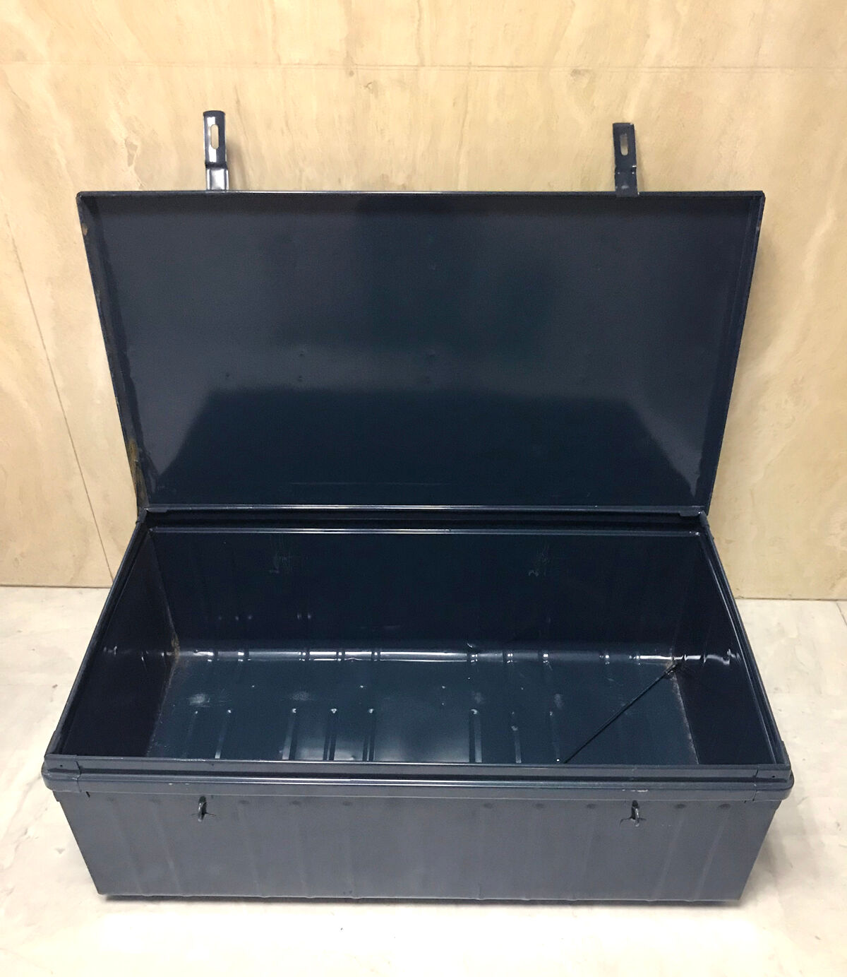 Large blue metal canteen
