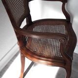 Louis XV style armchair from the 1950s-1960s in solid cherry wood