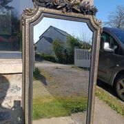 Miroir ancien à fronton 168/88 cm