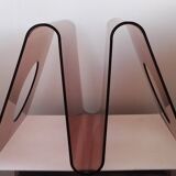 Smoked plexiglass magazine holder, Roche Bobois