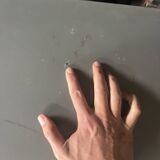 Grand 'Less' grey powder-coated aluminium dining table by Jean Nouvel for Tecno, minimalist 1990s