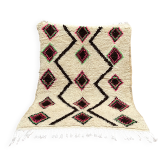 Petit tapis marocain Azilal, authentique tapis berbère vintage marocain