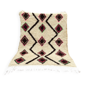 Petit tapis marocain Azilal, authentique tapis berbère vintage marocain