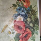 Oil painting on canvas "Country spray with poppies" 1910 signed