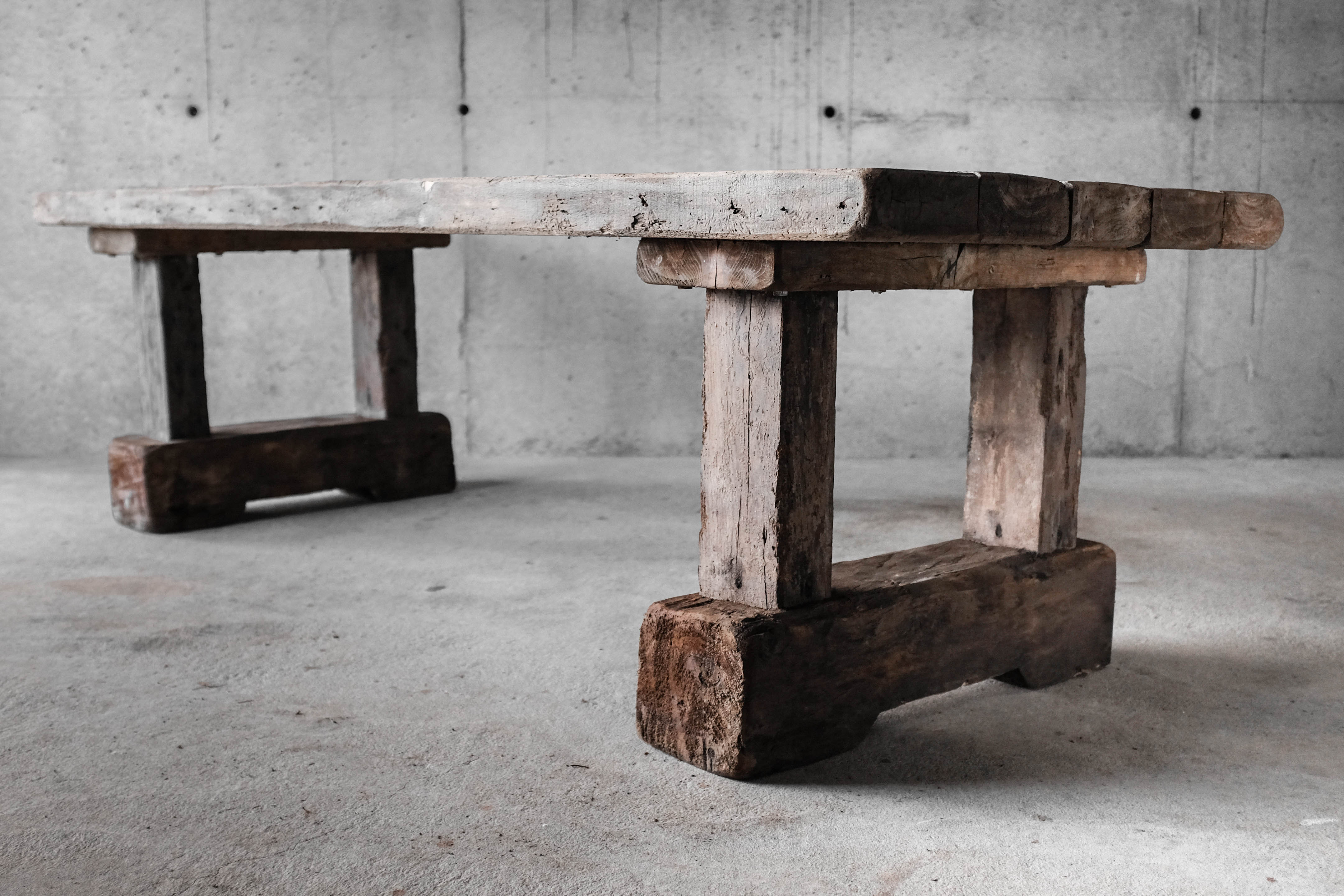 Primitive dining table, solid wood