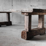 Primitive dining table, solid wood