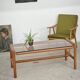 Table basse style chalet bois massif et verre  République Tchèque 1970