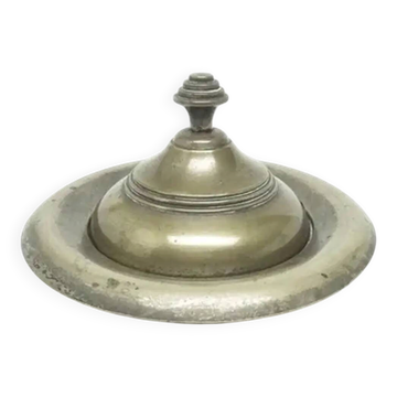Art Deco butter dish, silver-plated brass, Belgium, 1970s