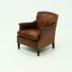 Fauteuil en cuir de mouton patiné années 1950
