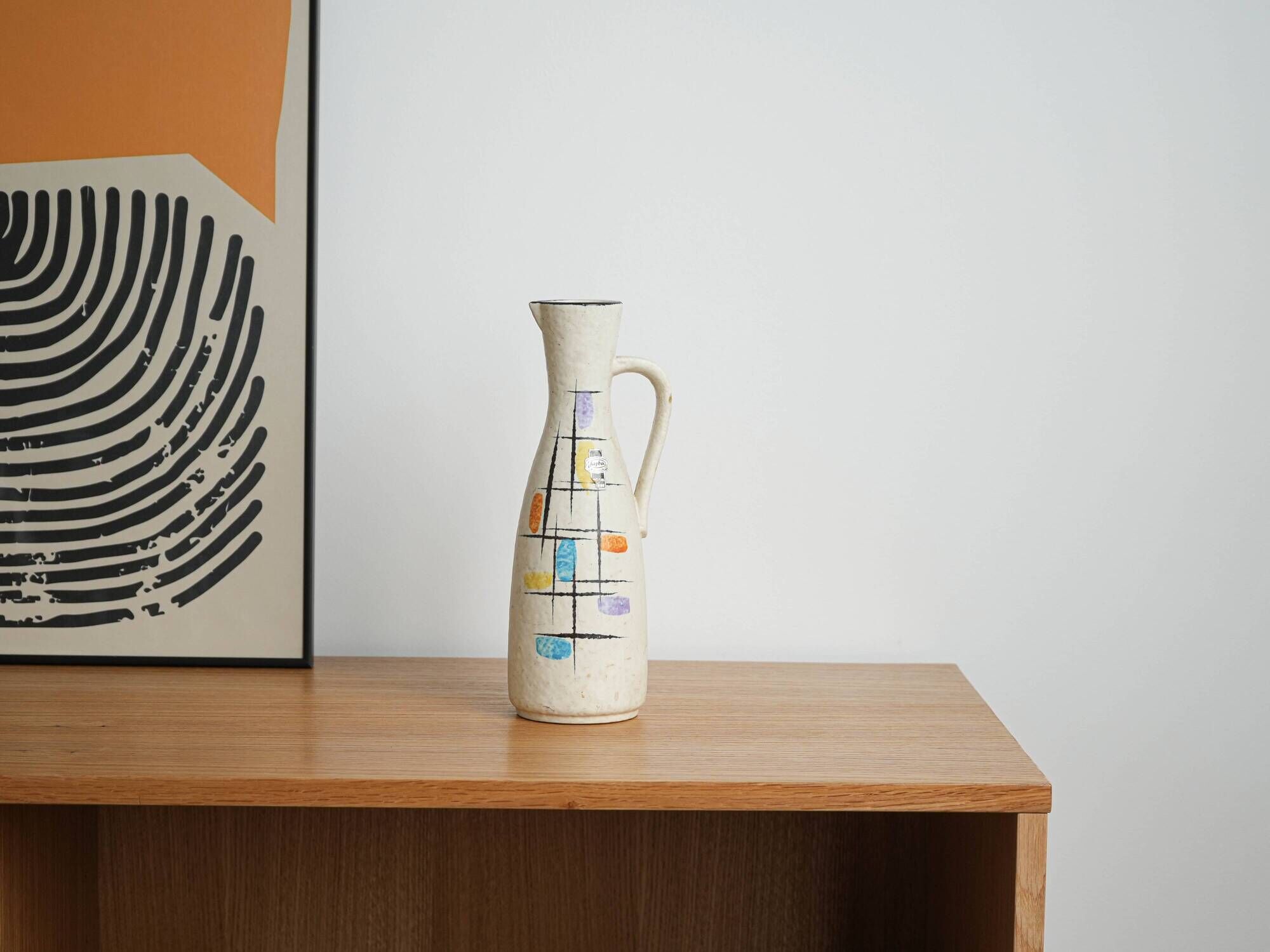 Ceramic jug, German design, 1960s, manufactured by Jasba