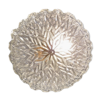 Vintage old ceiling lamp in star pressed glass 1960/70 Ø 20 cm