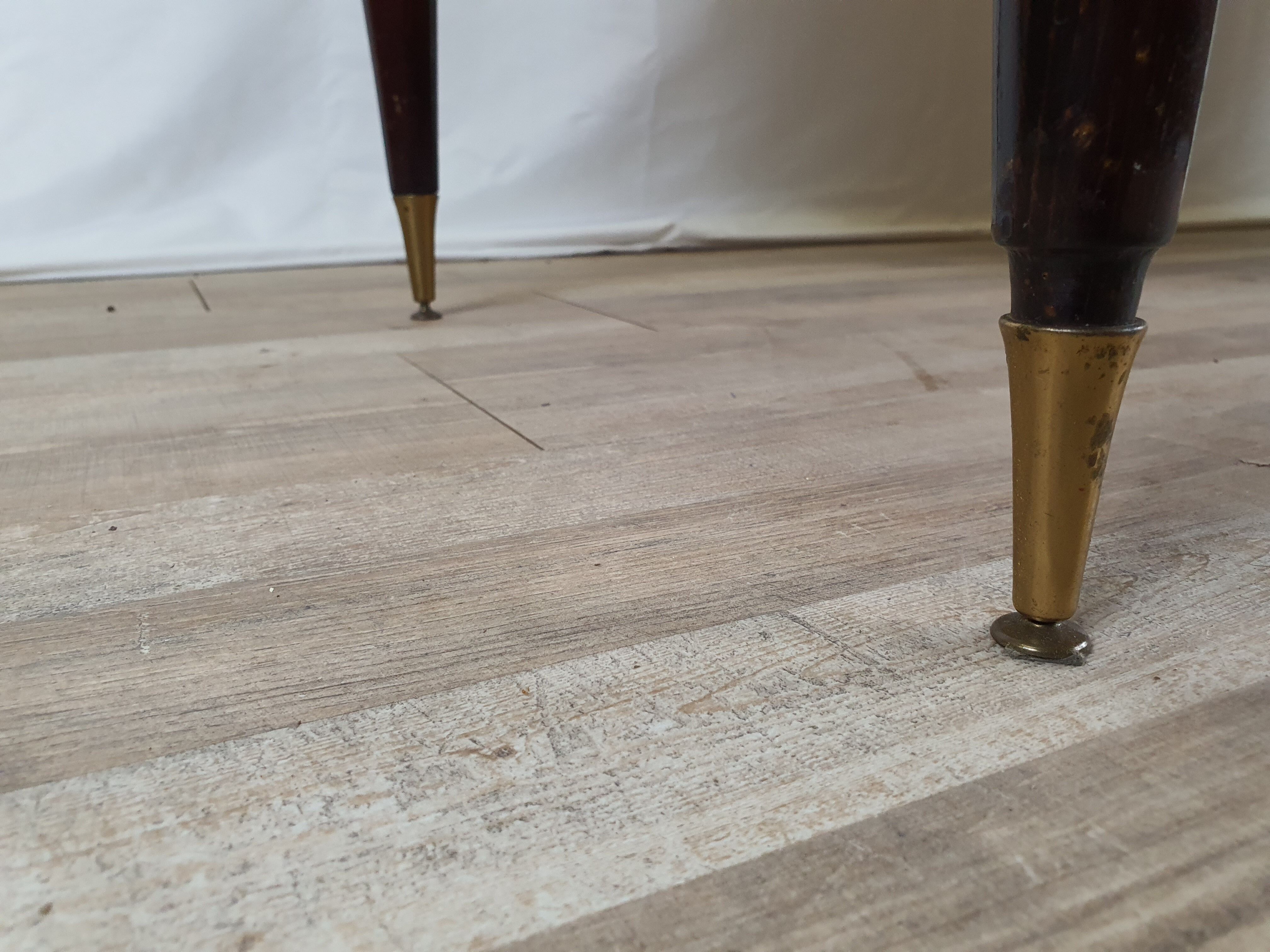 1960s sideboard in mahogany, glass and brass