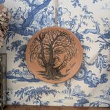 Jean Marais vintage terracotta plate from the 1970s surrealist