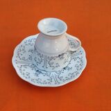 4 Cups / Saucers (shower foot) Coffee Porcelain arabesque décor / flowers