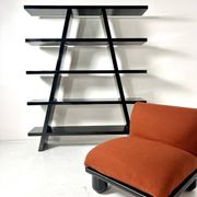 Bookshelf, Black Lacquered, Italy, 1980s