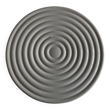 White glazed earthenware potter's trivet