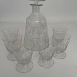 Carafe and six liqueur glasses
