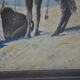 Ancient painting oil s wood, orientalist Bedouin camel desert unsigned