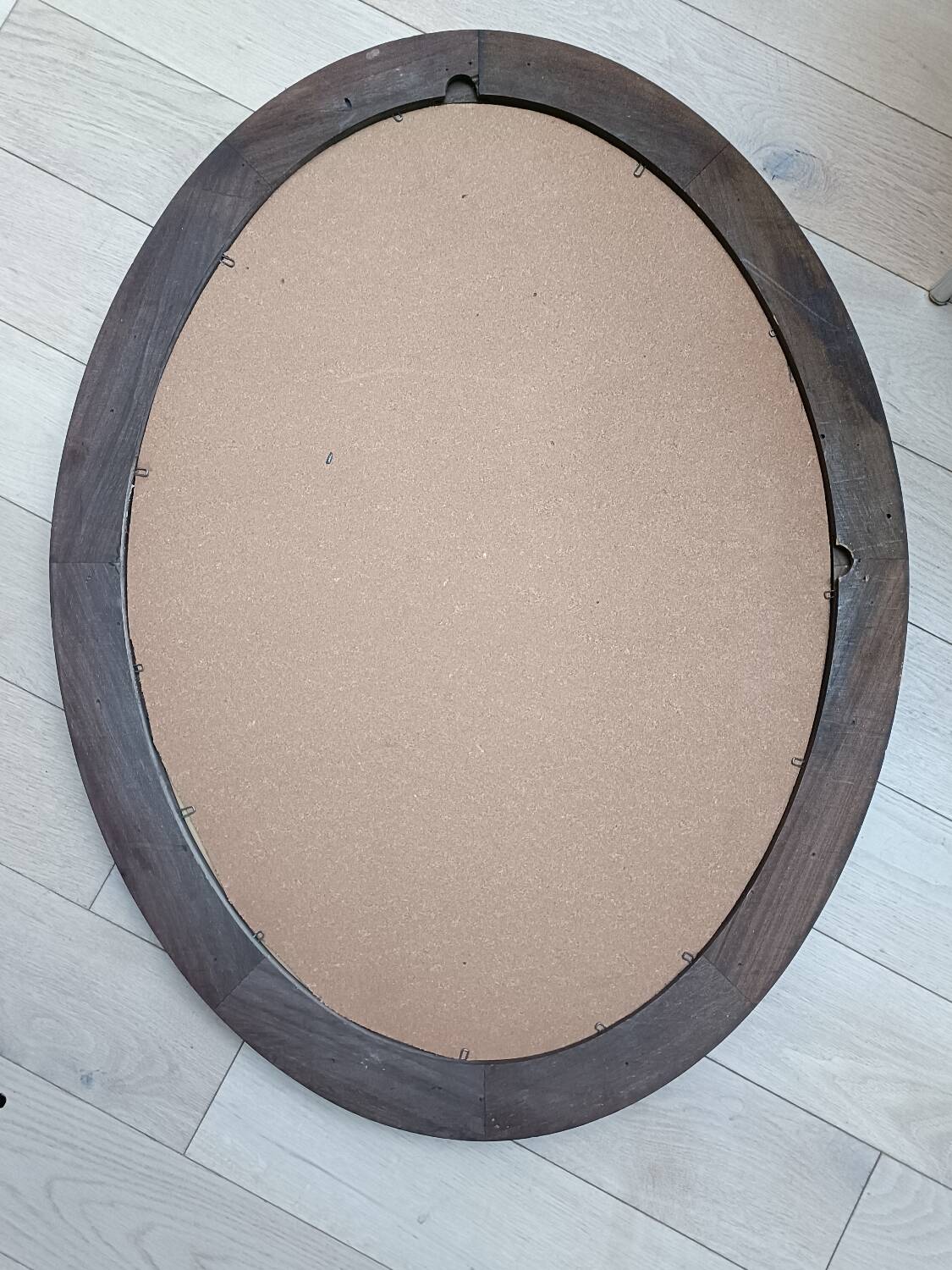 Antique oval beveled mirror