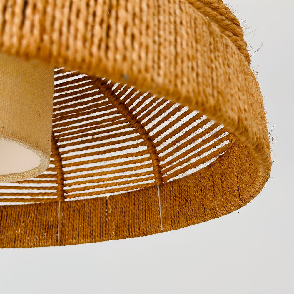 Large rope & jute pendant light, 1970s