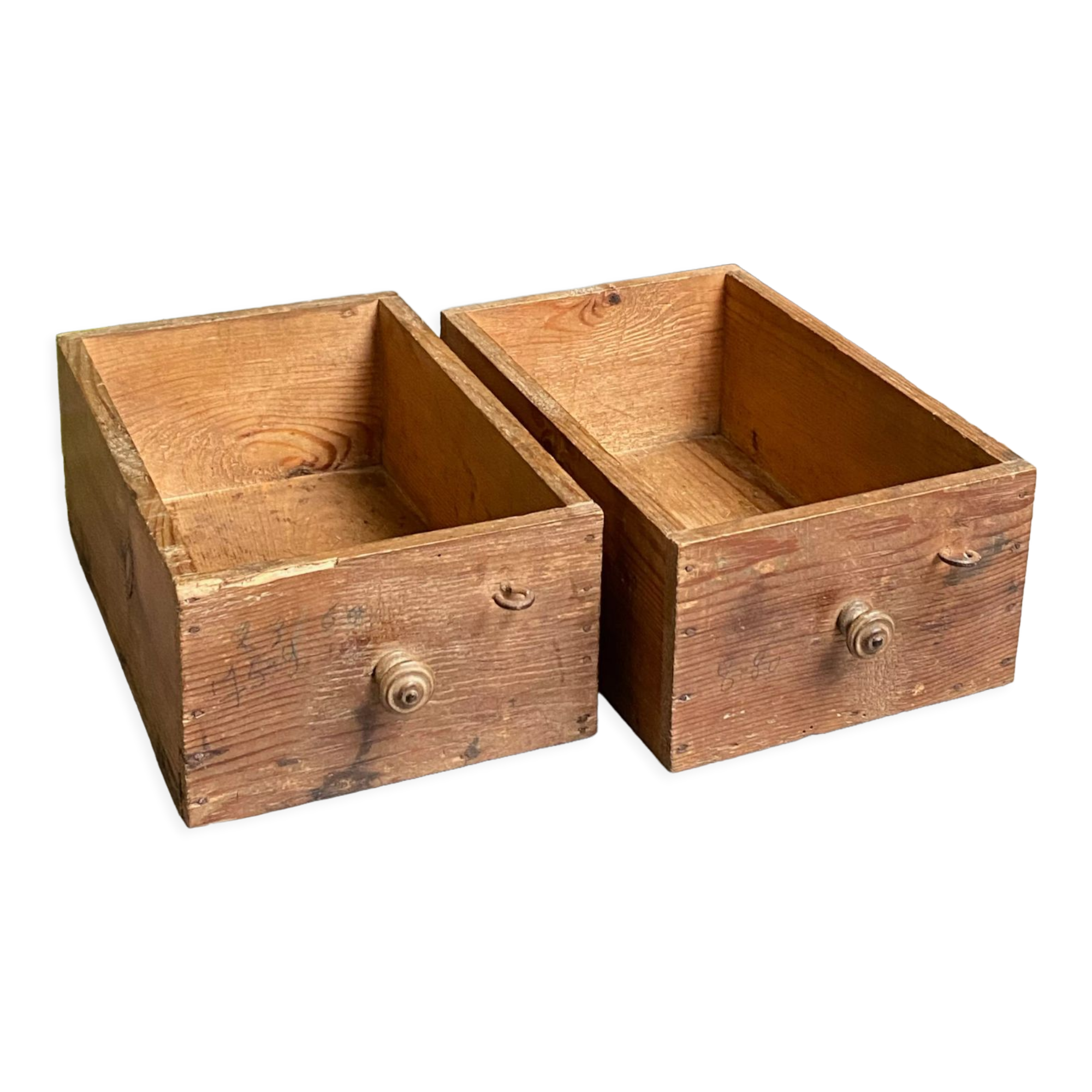 Pair of wooden drawers