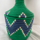 Bohemian artisanal Moroccan box colored green and blue
