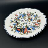 Unique Limoges plate with bird and blue flowers motif – 1224a2