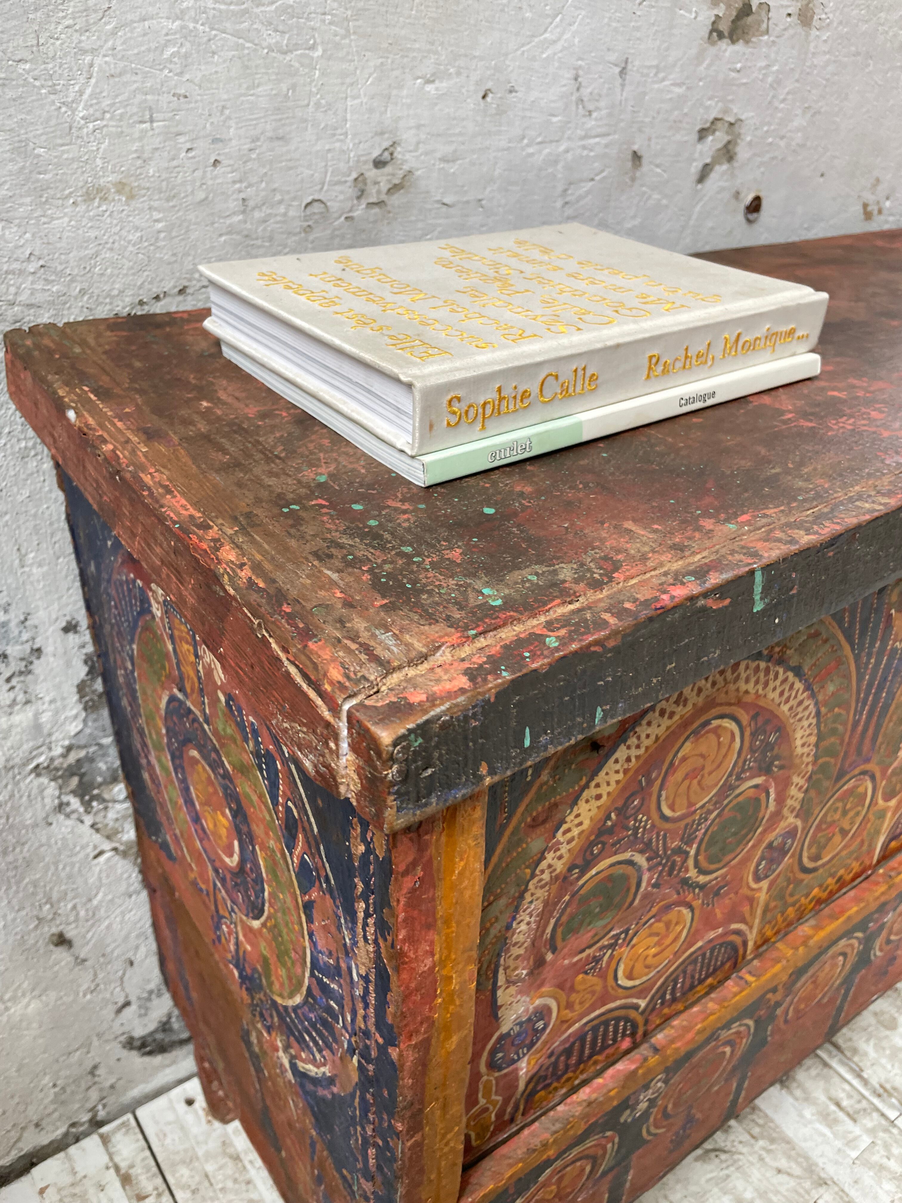 Coffre de mariage marocain polychrome années 50
