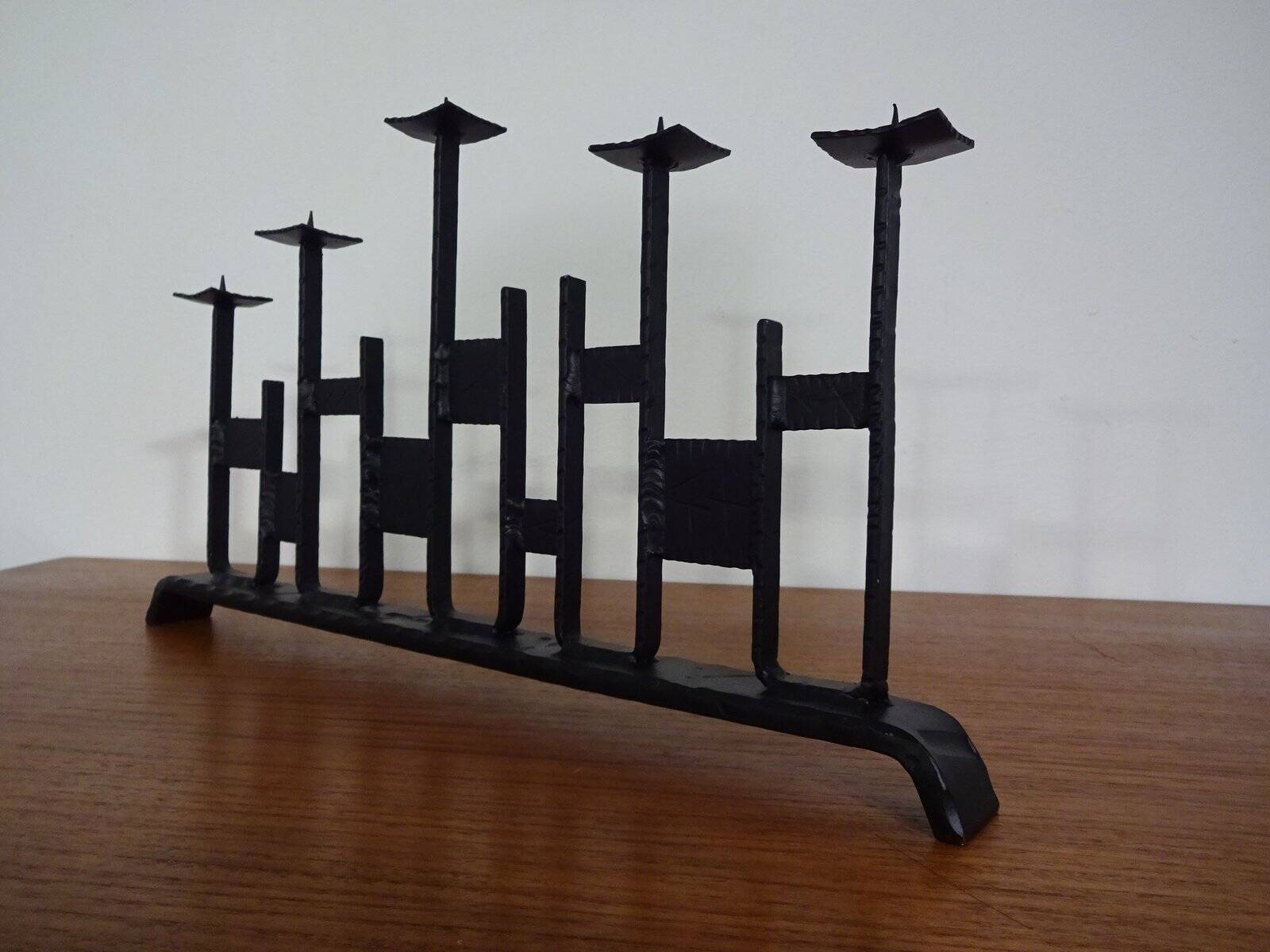 Brutalist Iron Candleholder, 1960s