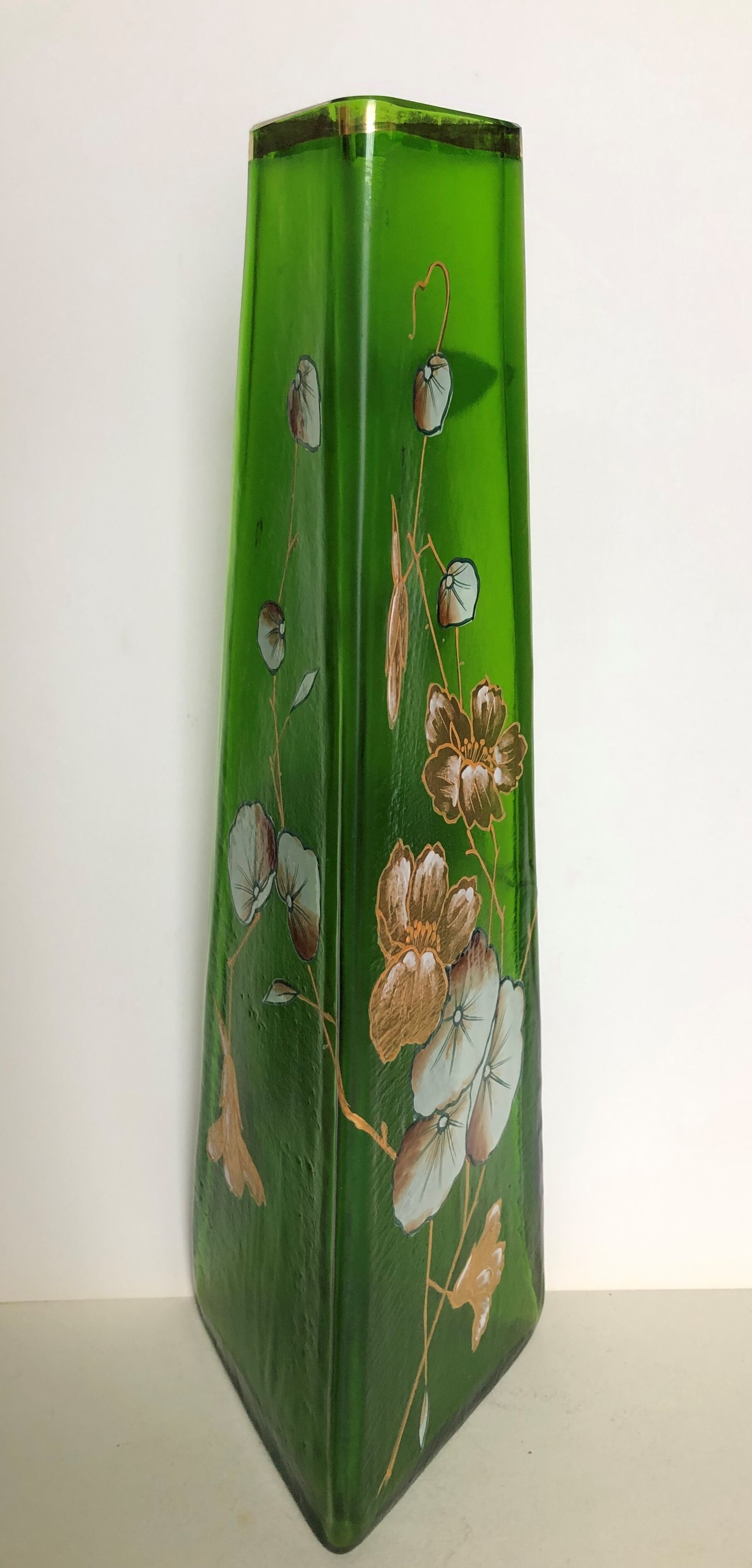Large enamelled glass vase