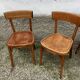 Series of 10 vintage bentwood curved wood bistro chairs