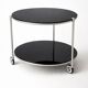 STRIND rolling side table – IKEA vintage, smoked glass & chrome