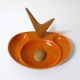 old ceramic and asymmetrical wood pipe ashtray