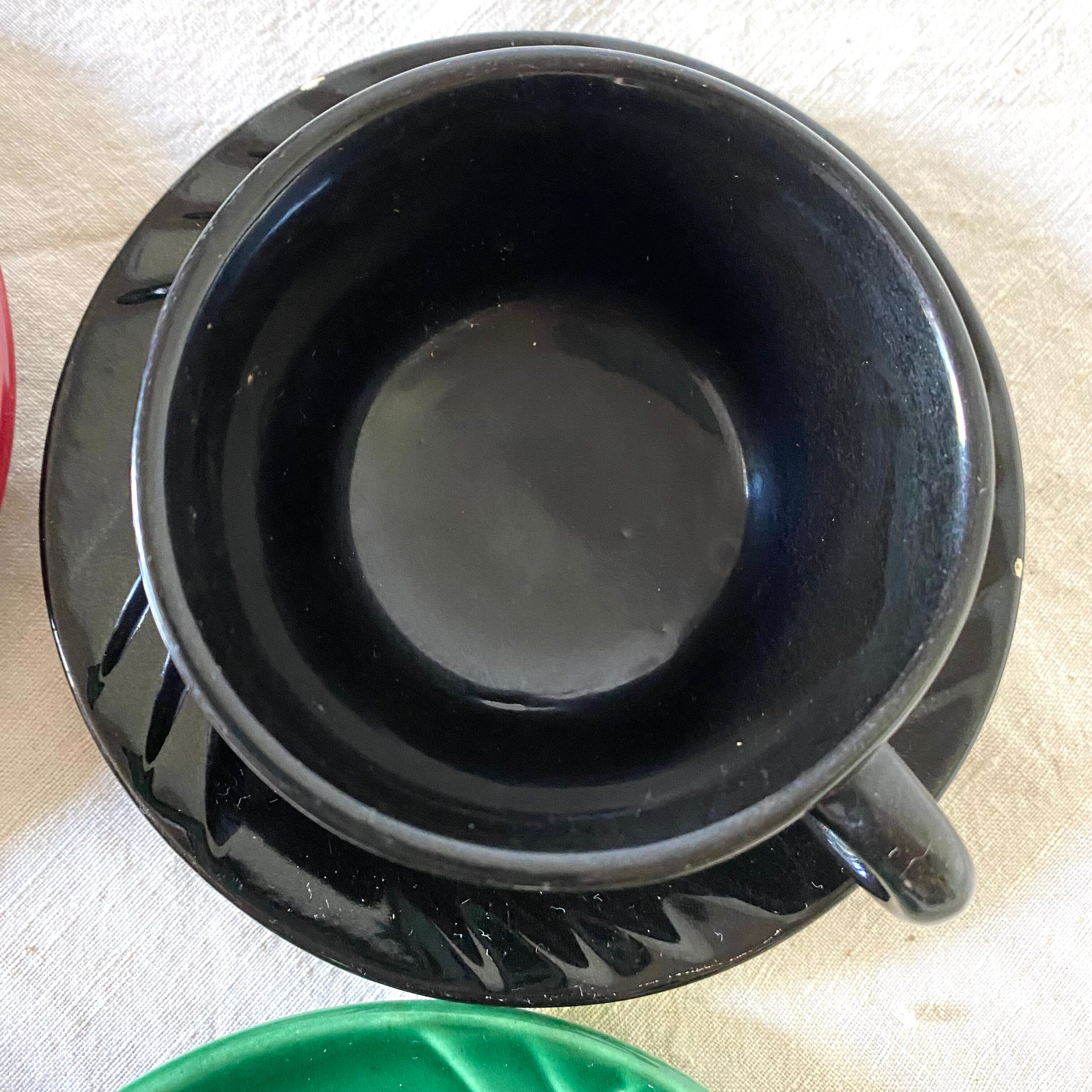 Colorful vintage mugs