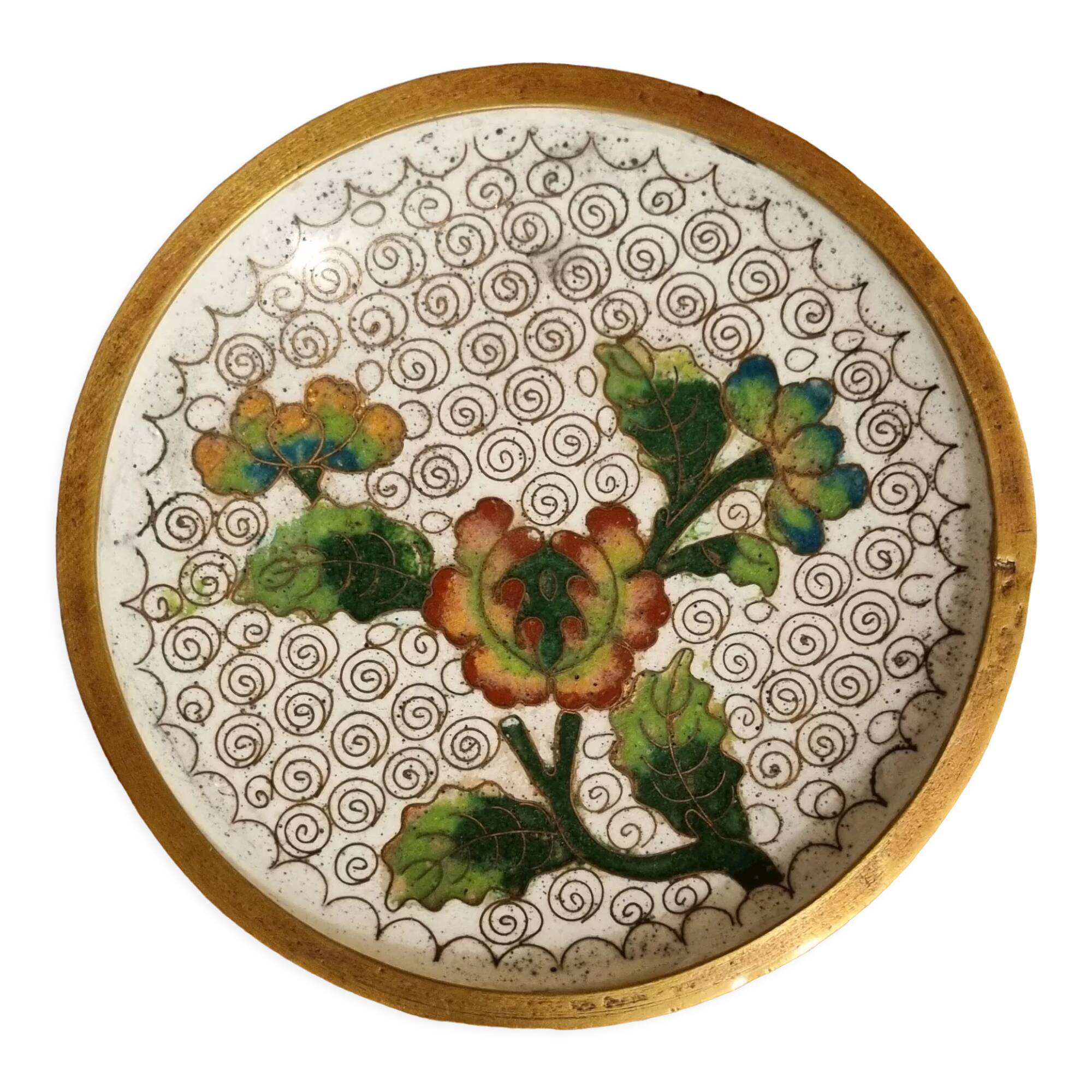 Small cup plate empty-pockets in cloisonné enamels