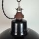 East German Black Enamel Factory Light by LBD Veb Leuchtenbau Dresden, 1950