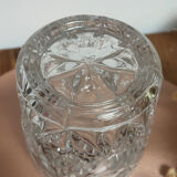 Vase fleurs vintage en verre ciselé