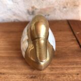 Brass duck and mother-of-pearl 70s
