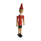 PINOCCHIO WOODEN ARTICULATED COAT RED AND GREEN HANDMADE VINTAGE