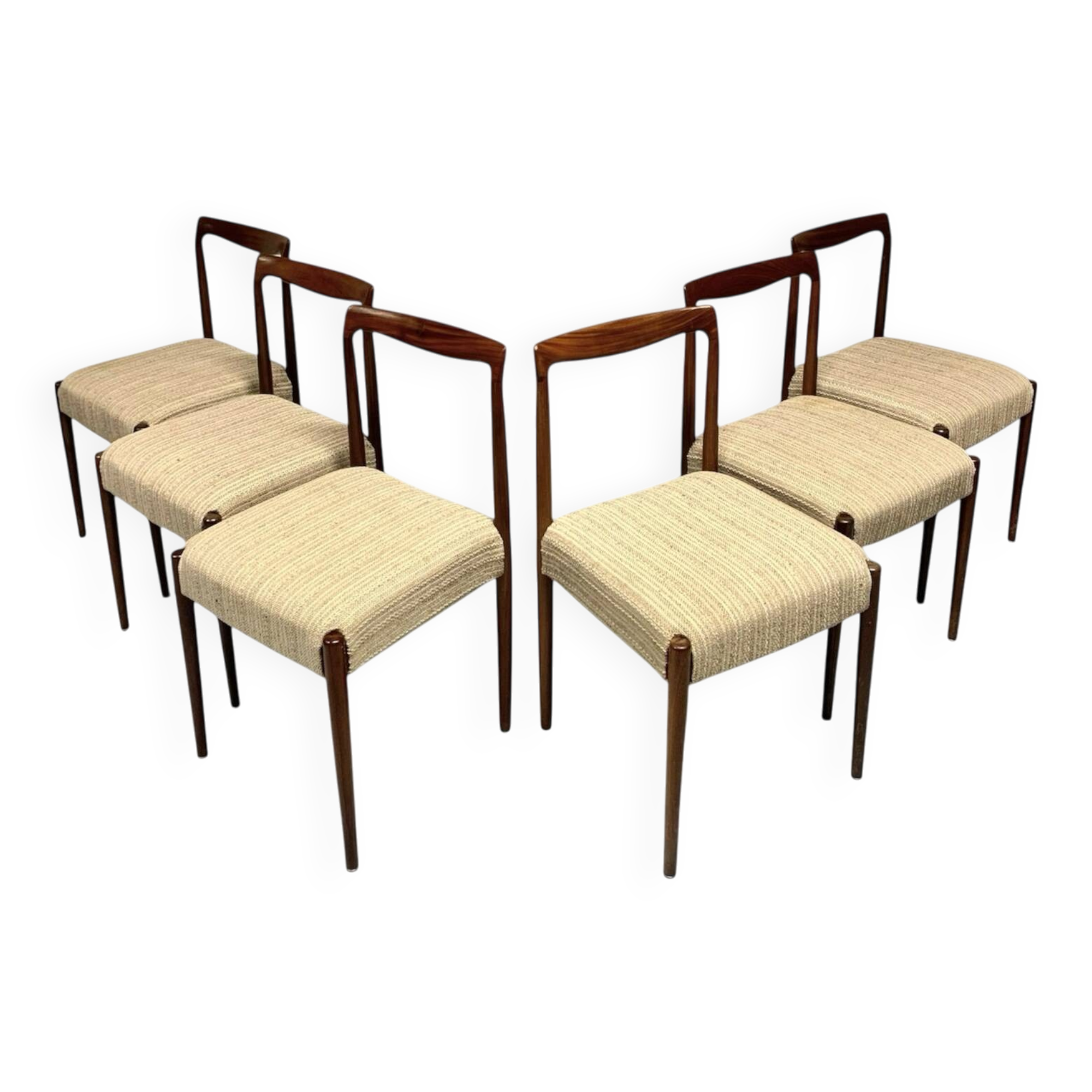 6x Palisander Dining Chairs by Lübke